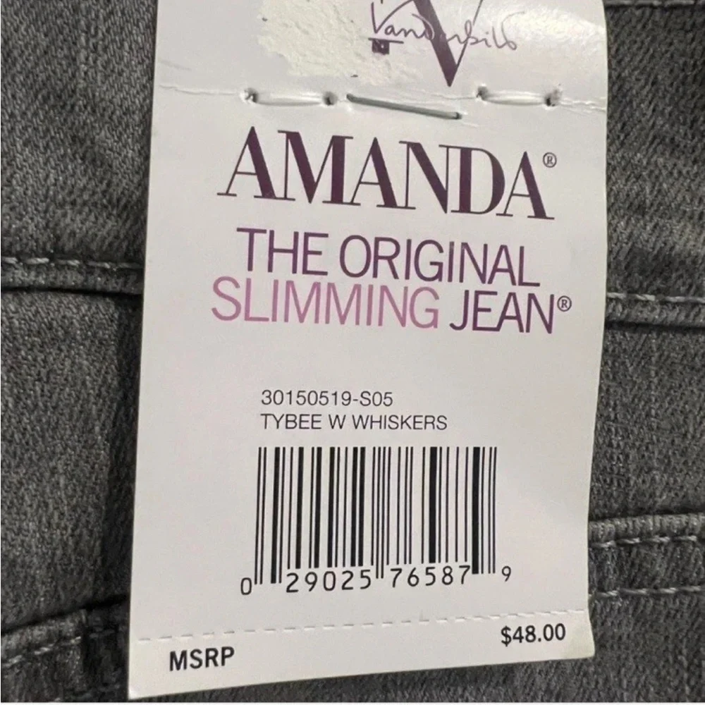 Gloria Vanderbilt Straight tapered-Leg Jeans Gray Wash Amanda Slimming size 12 - Picture 6 of 9